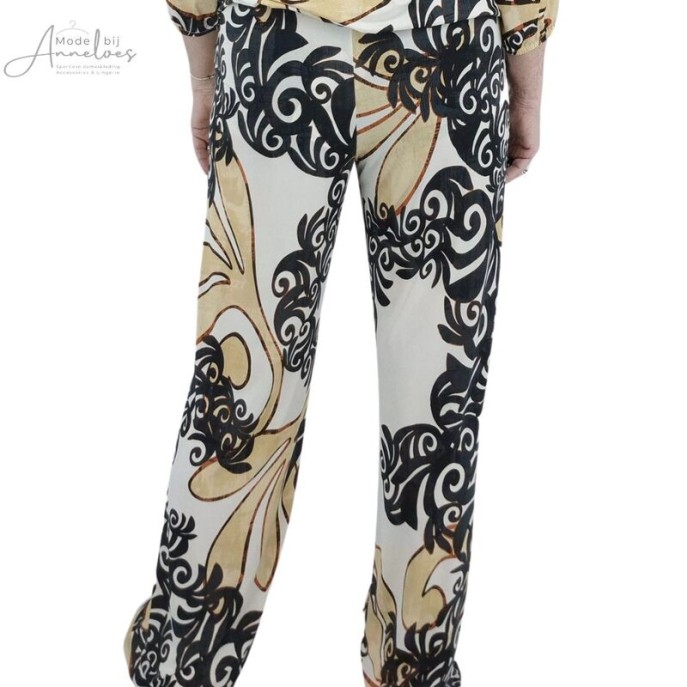 Batida Broek print recht pijp - Champagne smashed